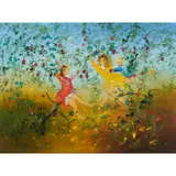 David Boyd, Playing in the Apple Orchard, oil on canvas