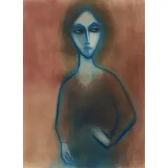 Robert Dickerson, (Portrait of a Woman), pastel on paper