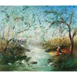 David Boyd, (Children by the River), oil on board
