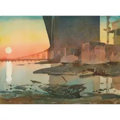 Rick Amor, Study for Silent River, 1999, watercolour on paper