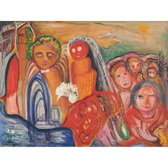 Danila Vassilieff, The Marriage, c.1953, oil on composition board