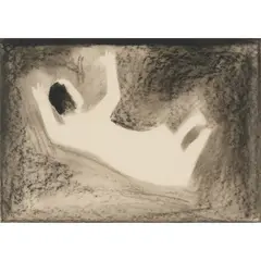 Charles Blackman, Floating Girl, c.1960, charcoal on paper