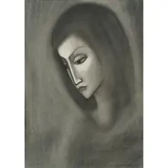 Robert Dickerson, Pensive Girl, pastel on paper