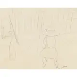 Charles Blackman, Schoolgirl in the Street, c.1953, pencil on paper