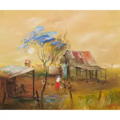 Hugh Sawrey, The Cottage in the Rye, oil on canvas