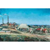 Pro Hart, Mining Town, oil on canvas