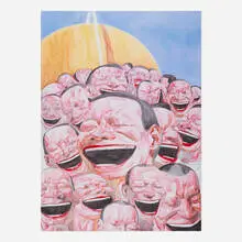 Yue Minjun, Untitled (Smile-ism No. 3), 2006, lithograph in colors