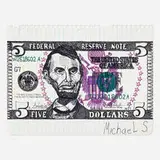 Michael Scoggins, Five U.S. Dollars, 2009, Prismacolor marker on paper