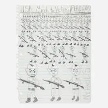 Michael Scoggins, U.S.A. March to Victory, 2007, graphite and Prismacolor colored pencil on paper