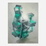 Bom.K, Le Magicien ose - Le meuble, 2013, acrylic and spray paint on canvas