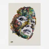 Sandra Chevrier, La Cage, le soir brûlé, 2020, oil on panel with graphite and collage