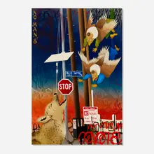 Gajin Fujita, No Man's LAnd, 2020, spray paint, paint marker, Sakura streak, 12k white gold leaf and 24k gold leaf on panel