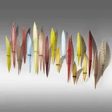 Lino Tagliapietra, Important Masai installation, c. 2005, fused glass with battuto and inciso surface, aluminum