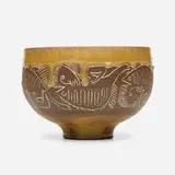 Early vessel by Edwin and Mary Scheier, c. 1955, glazed stoneware, sold Sep 2020