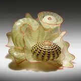 Dale Chihuly, Tourmaline Green Persian Set with Red Lip Wraps
