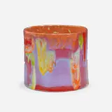 Lauren Mabry, Bali Cylinder #11, 2017, white stoneware, slips, glaze, luster