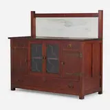 Roycroft, Rare sideboard, 1906-15, oak, mirrored and clear glass, copper