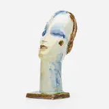 Gudrun Baudisch for Wiener Werkstätte, Head, model 344, c. 1927, glazed earthenware