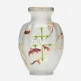 Émile Gallé, Early vase with thistles and Croix de Lorraine, c. 1895, acid-etched, enameled, and gilt glass