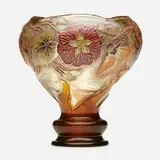 Émile Gallé, coupe with nasturtium, c. 1900, acid-etched, enameled, and gilt cameo glass