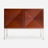 Cabinet by Antoine Philippon and Jacqueline Lecoq, 1962, mahogany, chrome-plated steel and metal, maple, sold Oct 2024