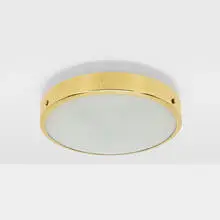 Gino Sarfatti, Ceiling lamp, model 3002 F, 1953, brass, textured glass, enameled aluminum