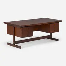 Sergio Rodrigues, Clara desk, 1965, caviona, laminate, aluminum