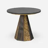 Paul Evans, Occasional table, model PE 27, c. 1968, welded, gilt and enameled steel, gold leaf over wood, slate