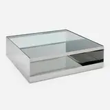 Joseph D'Urso, Low rolling table, model 6048T, 1981, stainless steel, safety glass