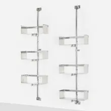 Vittorio Introini, P700 shelving units from the Proposal series, pair, 1969, chrome-plated steel, stainless steel