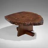 Minguren I coffee table by George Nakashima and Mira Nakashima, 1989-1991, claro walnut, American black walnut, rosewood, sold Oct 2024