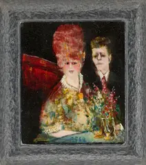 Die Dame mit dem roten Dutt by Albert Ebert, 1968, Öl auf Hartfaser in einem Künstlerrahmen, sold Jun 2016