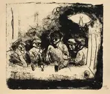 Max Pechstein, Schnapsbude I, 1911, Lithographie auf glattem Papier