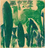 HAP Grieshaber, Grasmann, 1949, Farbholzschnitt auf Papier