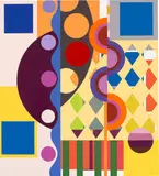 Beatriz Milhazes, Manga e maracujá em lilás e violeta, 2016, Original-Leinenkassette mit Farbserigrafie auf Karton und Künstlerbuch