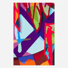 Kaws, Untitled (from the Tension portfolio), 2019, screenprint in colors on Saunders Waterford