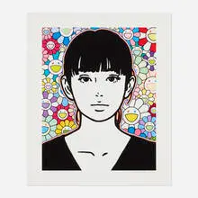 Takashi Murakami and Kyne, Untitled: Q, 2021, screenprint in colors