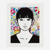 Takashi Murakami and Kyne, Untitled: Q, 2021, screenprint in colors