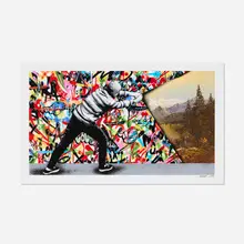 Martin Whatson, Behind the Curtain (Landscape Reverse), 2017, giclée and screenprint in colors
