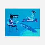 Shag, Poolside at The Marmont, c. 2000, acrylic on wood panel