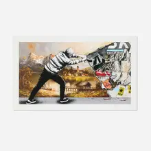 Martin Whatson X Pez, Behind the Curtain (Decay), 2018, screenprint in colors