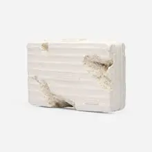Daniel Arsham, Eroded Attaché, 2019, plaster, crushed glass, aluminum