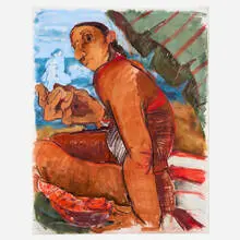 Cristina BanBan, Cobalto, 2021, soft pastel and oil pastel on paper