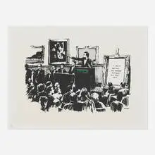 Banksy, Morons, 2006, screenprint in colors on Arches 88