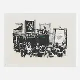 Banksy, Morons, 2006, screenprint in colors on Arches 88