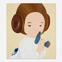 Yang Hyun Jun, Adult Child (Leia Organa), 2021, acrylic on Korean paper in artist's frame