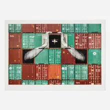 JR, Ballerina in Containers, Holding Tight, Le Havre, France, 2022, lithograph in colors on BFK Rives