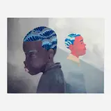 Hebru Brantley, Two Men Sporting Waves, 2019, lithograph in colors on BFK Rives