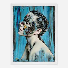 Sandra Chevrier, La Cage de l'espoir étincelant et de la foi inébranlable (Gold Leaf), 2025, screenprint in colors with gold leaf on Somerset