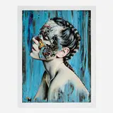 Sandra Chevrier, La Cage de l'espoir étincelant et de la foi inébranlable (Gold Leaf), 2025, screenprint in colors with gold leaf on Somerset